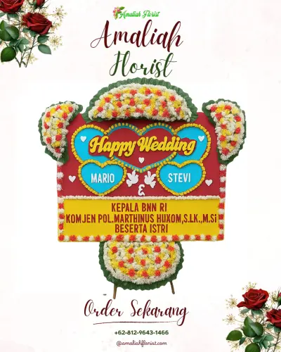 Karangan Papan Bunga Pernikahan di Cipatat